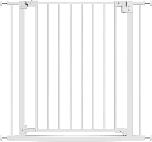 WOLTU Barrière d'escalier - Double verrouillage - 87 x 76 cm - Blanc