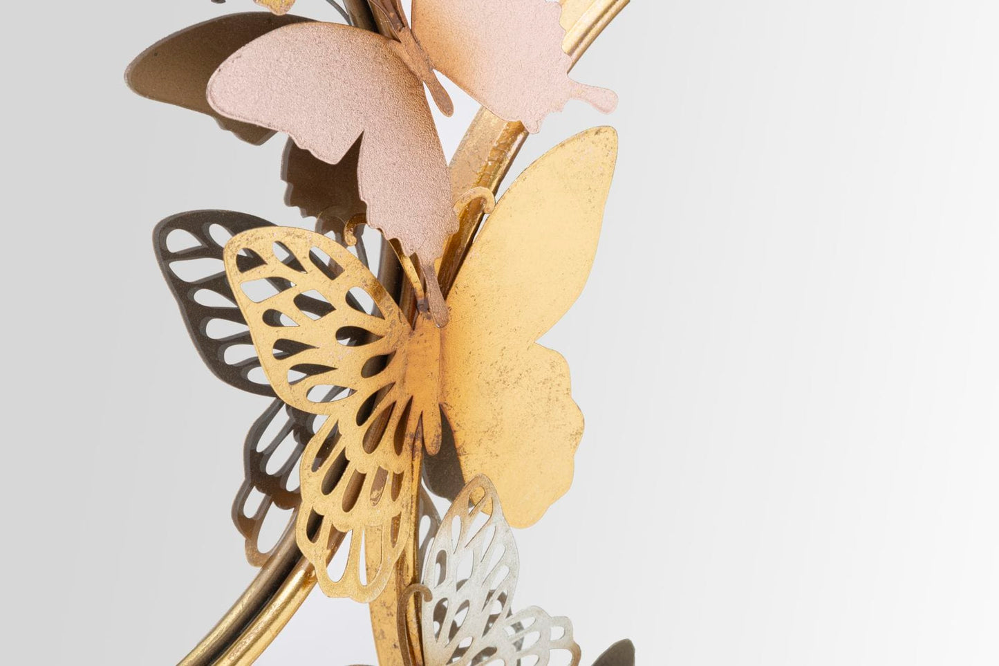 Atmosphera Miroir mural double farfalle - Rose/Doré - 81 × 3 × 52,5 cm