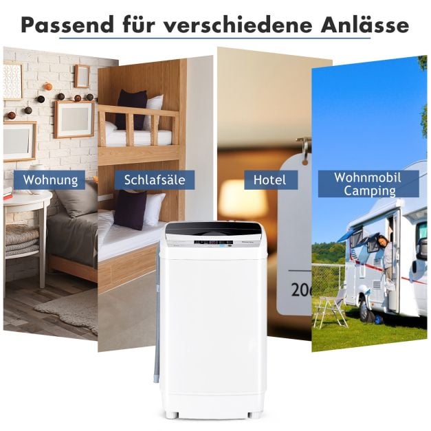 Lave-linge Coast Mini 4,5 kg – Lave-linge à chargement par le haut entièrement automatique avec écran, 50 x 50 x 85 cm – Gris