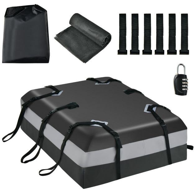 Coast Coffre de toit - PVC - 424L - Antidérapant - Serrure à combinaison incluse - 112 x 86 x 43cm - Noir