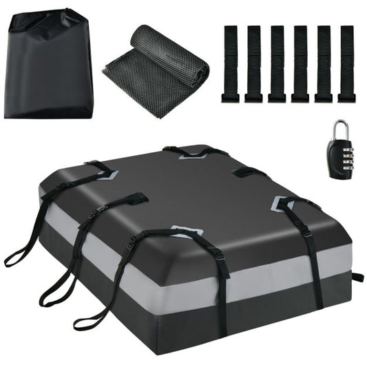 Coast Coffre de toit - PVC - 424L - Antidérapant - Serrure à combinaison incluse - 112 x 86 x 43cm - Noir