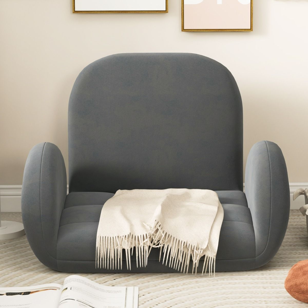 Coast Folding Play Chair for Adults Grey 88-60 x 72 x 40-57 cm - Fauteuil inclinable pour la lecture, le jeu et la méditation