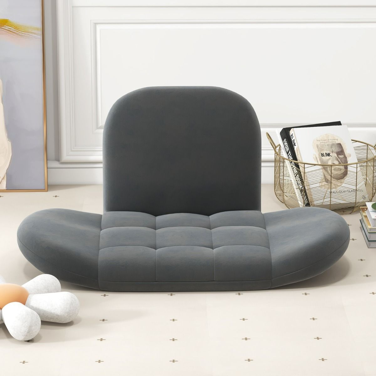 Coast Folding Play Chair for Adults Grey 88-60 x 72 x 40-57 cm - Fauteuil inclinable pour la lecture, le jeu et la méditation