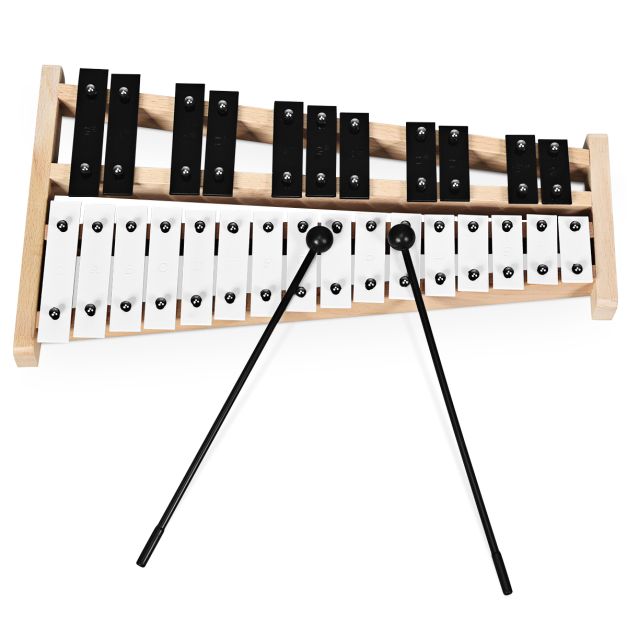 Coast Xylophone 27 Notes - Carillons avec sac de transport et 2 marteaux - 43.5 x 24 x 4 cm - Noir/Blanc