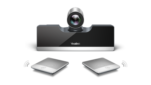 Yealink - Kit de visioconférence VDK500 - Full HD & Zoom optique 5x - Avec Micpods sans fil & Pod sans fil WPP20 - Métal & Plastique - Argent & Noir