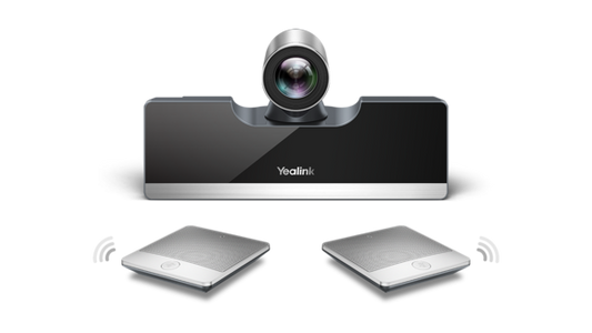Yealink - Kit de visioconférence VDK500 - Full HD & Zoom optique 5x - Avec Micpods sans fil & Pod sans fil WPP20 - Métal & Plastique - Argent & Noir