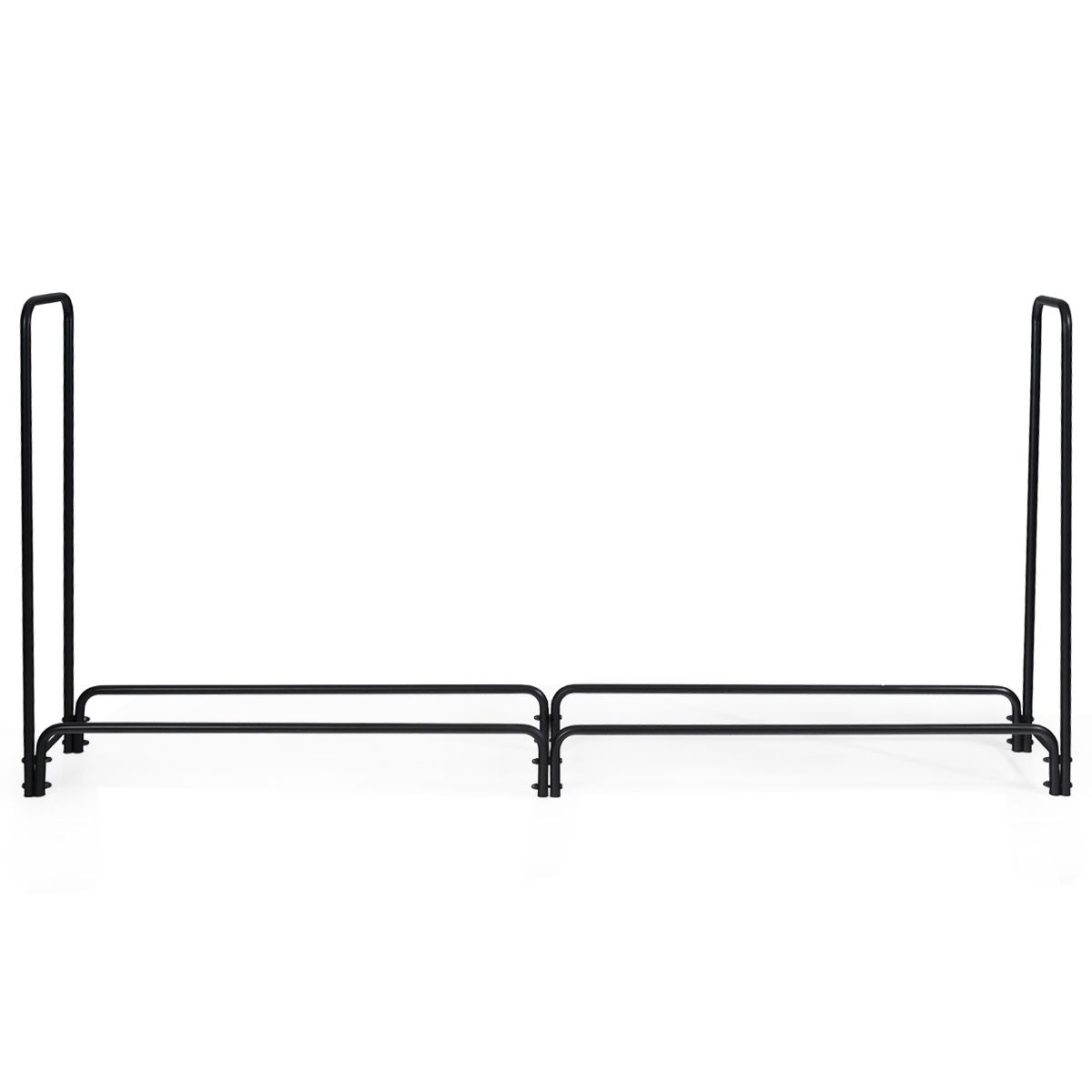 Porte-bois de chauffage Coast avec poignées et socle - Métal - Capacité de charge de 500 kg - 250 x 36 x 122,5 cm - Noir